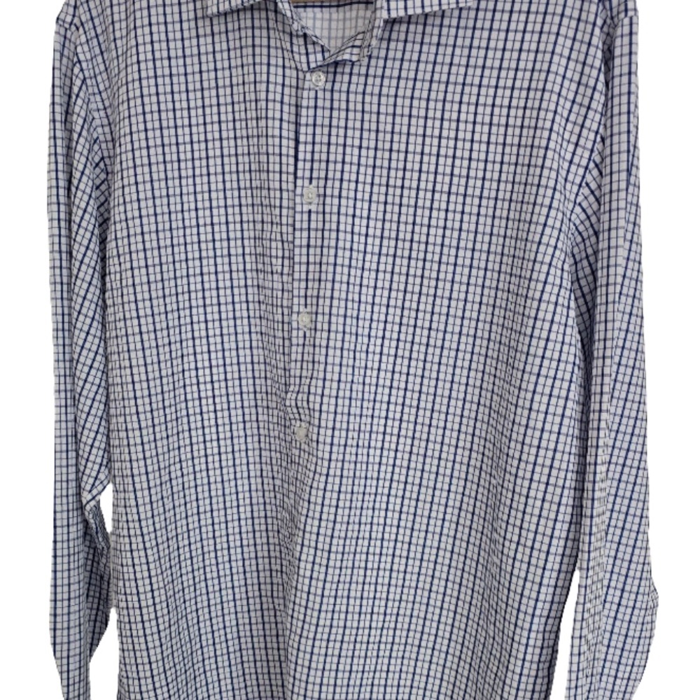 Nautica Blue and White Casual Button Down Shirt